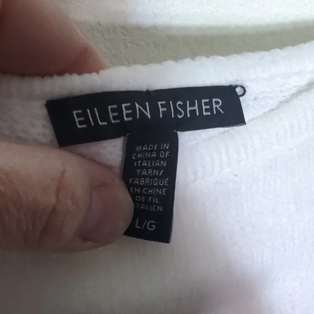 Eileen Fisher Womens Sweater Quiet Luxury I 100% Organic Cotton‎ Chenille Large